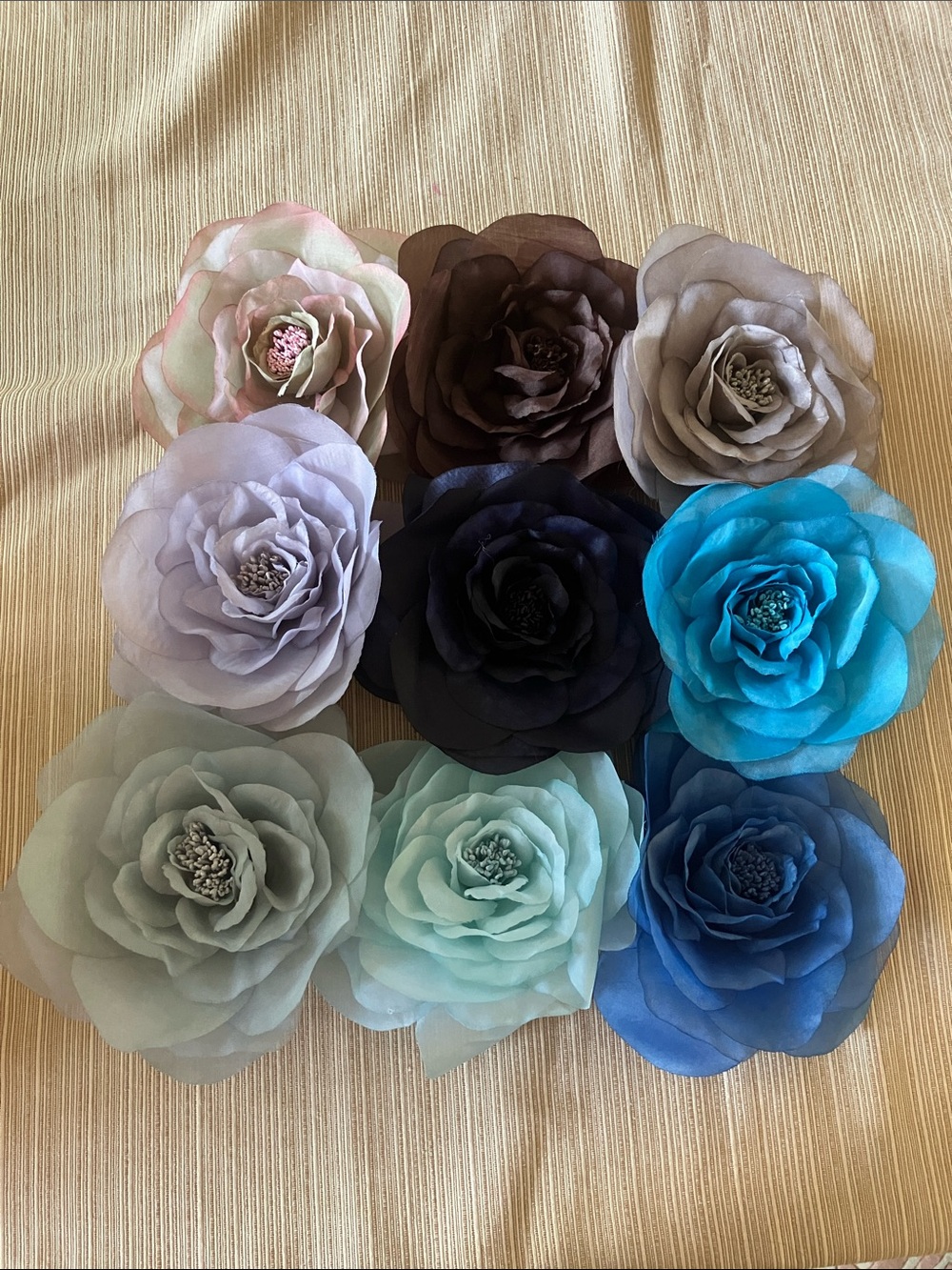 Silk Organza With Pin Flower Set - Multicolor 9 for $24